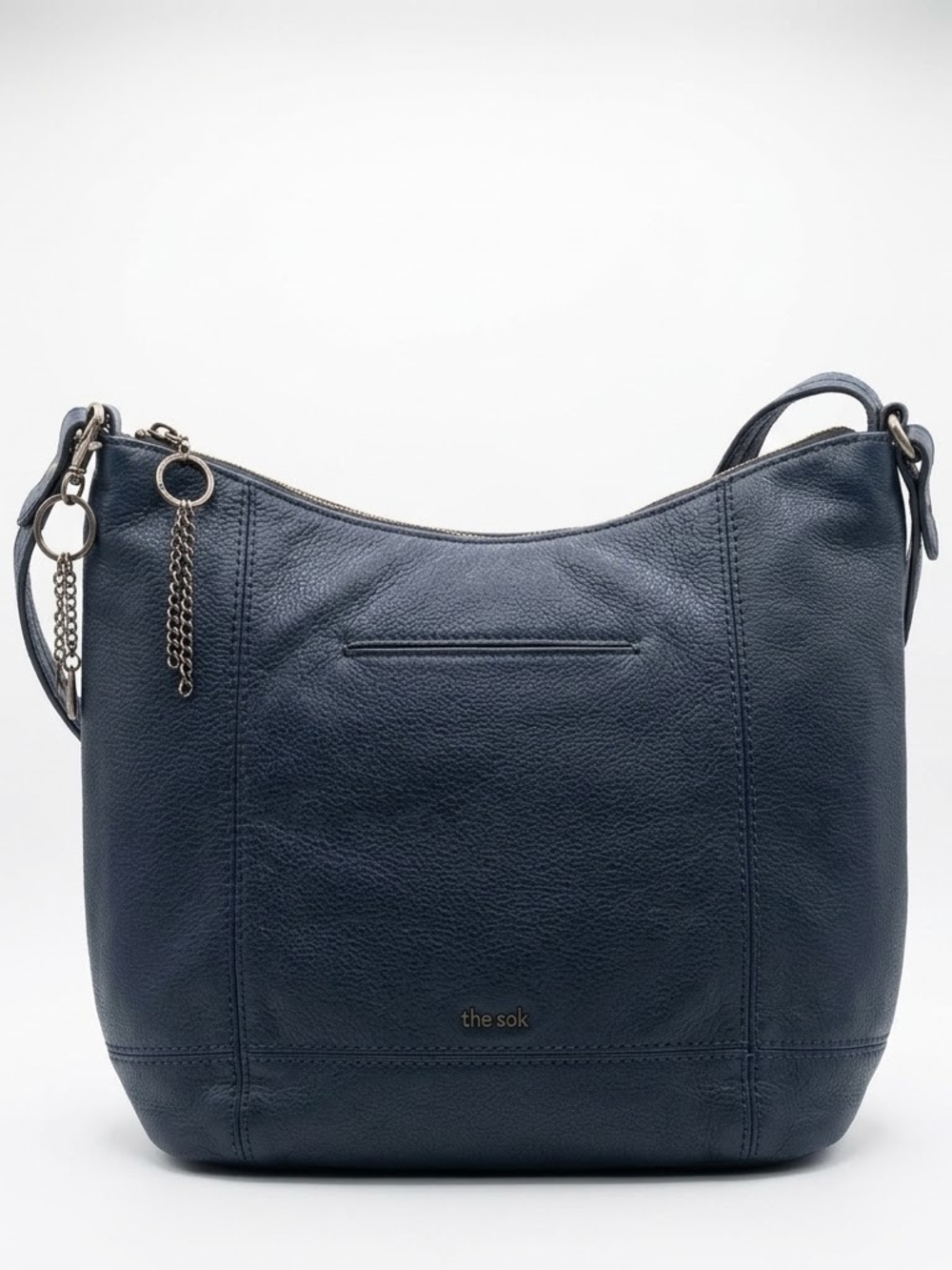 The Sak Navy Pebbled Leather Hobo Shoulder Bag